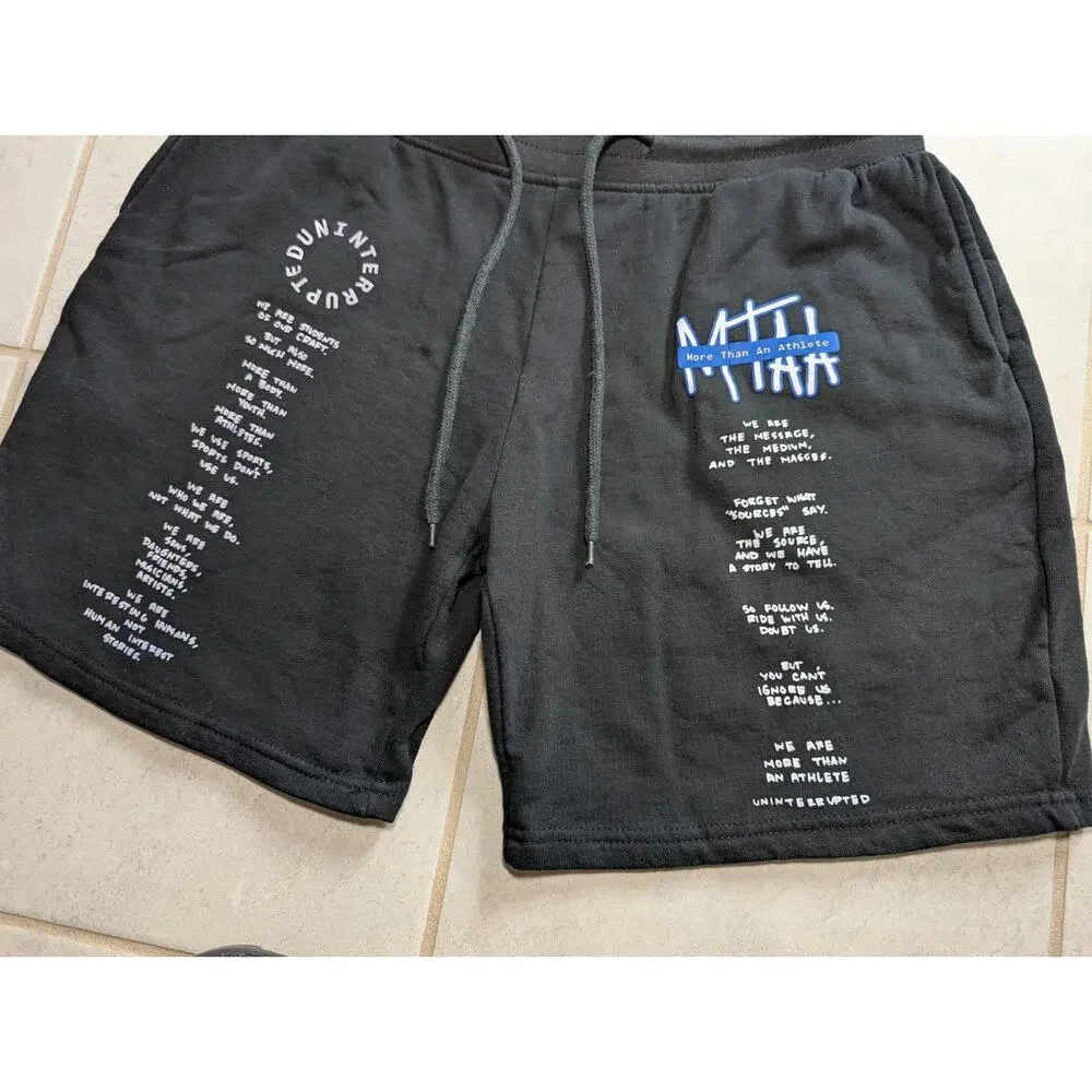 Uninterrupted Men's Medium LeBron James More Than An Athlete Sweat Shorts Black
